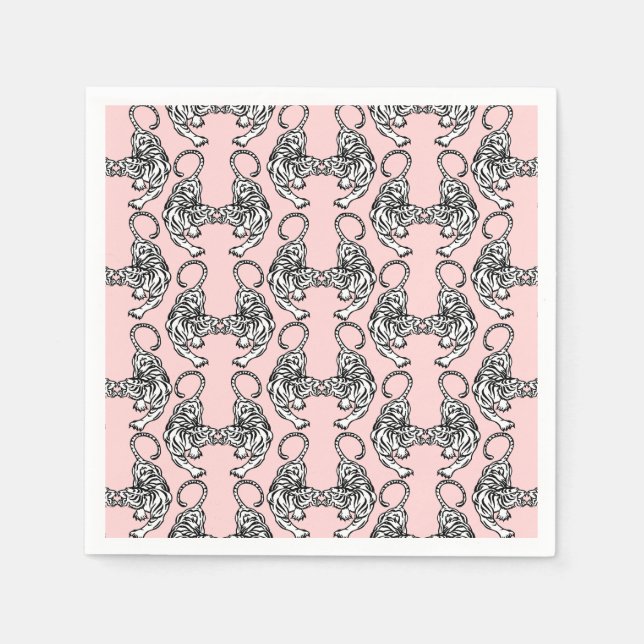 Serviette En Papier Papier blanc Tigre (Devant)