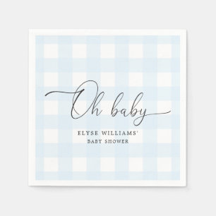 Serviette En Papier Papier bleu En vichy Oh bébé Napkin