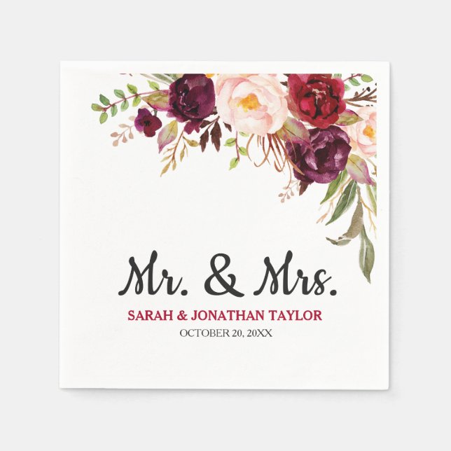 Serviette En Papier Papier Boho Russe Rouge Bourgogne (Devant)