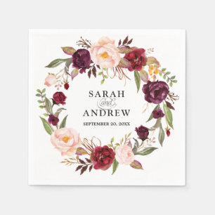 Serviette En Papier Papier Boho Russe Rouge Bourgogne