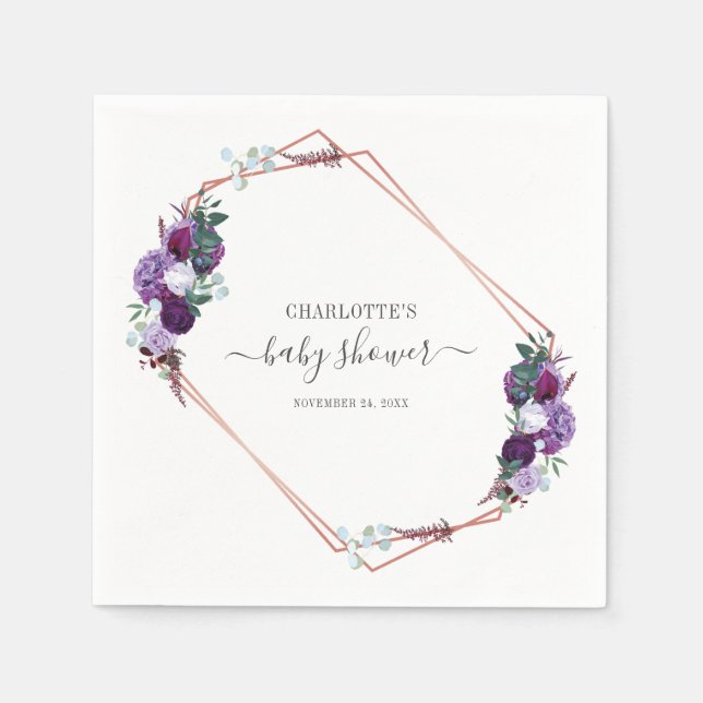 Serviette En Papier Papier botanique à script floral (Devant)