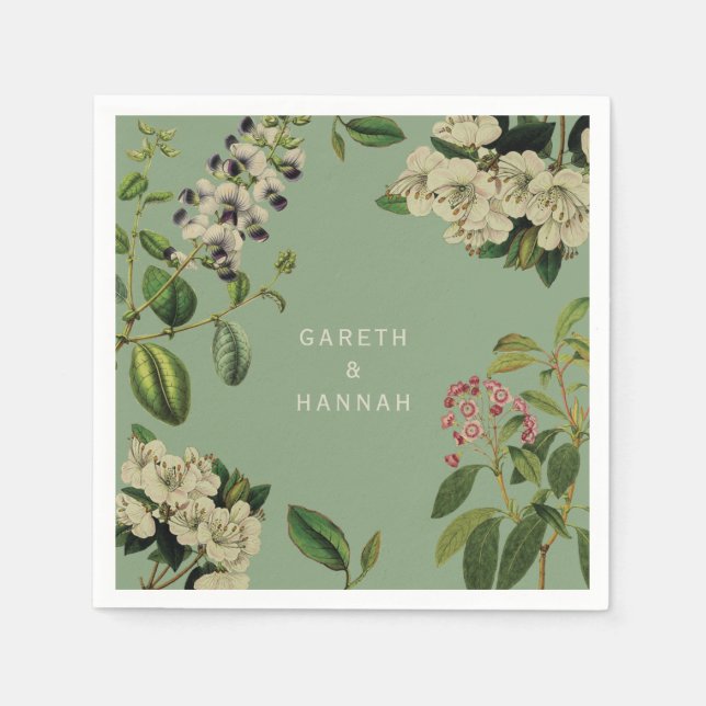 SERVIETTE EN PAPIER PAPIER-BOTANIQUE NAPKIN-SAGE (Devant)