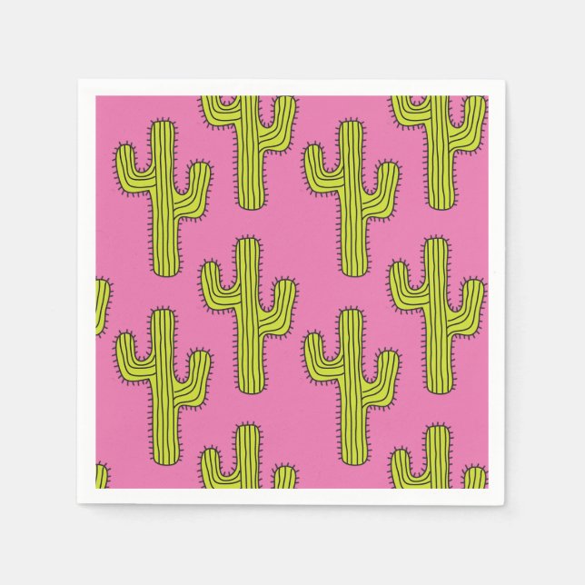 Serviette En Papier Papier Cactus Napkin (Devant)