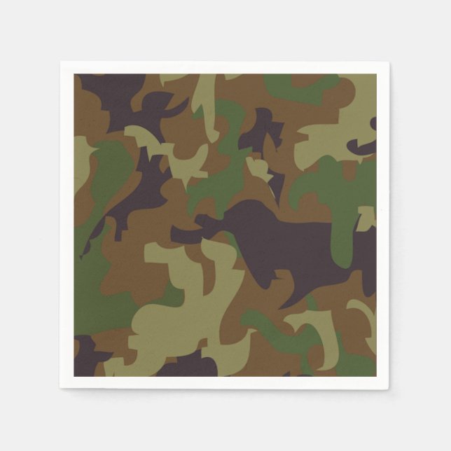 Serviette En Papier Papier camouflage vert de l'Armée (Devant)