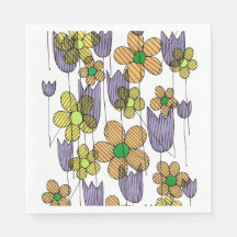 Papier carré géométrique floral rétro fantaisiste