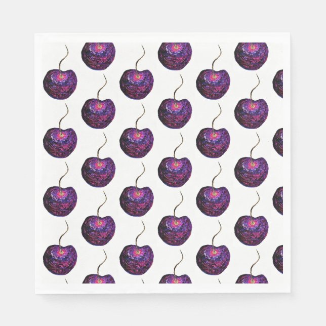 Serviette En Papier Papier cerise Napkin (Devant)