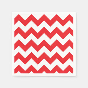 Serviette En Papier Papier Chevron rouge et blanc Napkin