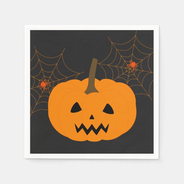 Serviette En Papier Papier Citrouille Halloween Napkin (Devant)