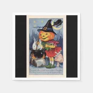 Serviette En Papier Papier Citrouille Halloween vintage Napkin