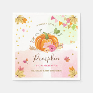 Serviette En Papier Papier citrouille Napkin Baby shower automne fille