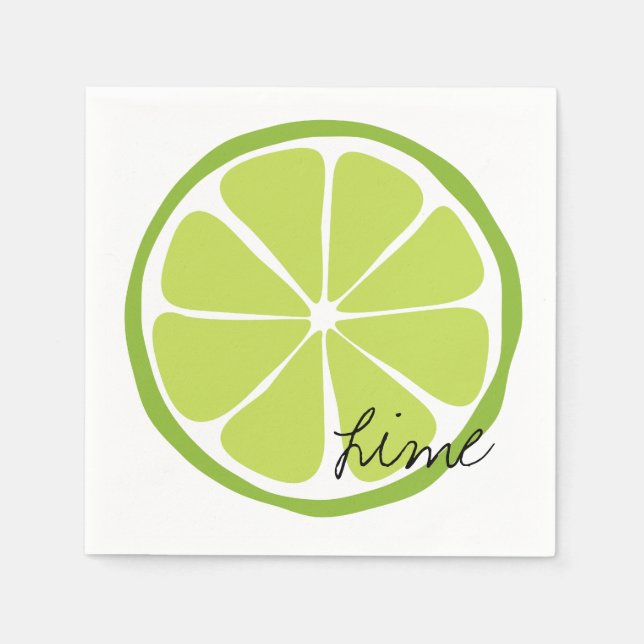 Serviette En Papier Papier Citrus Lime d'été Napkin (Devant)