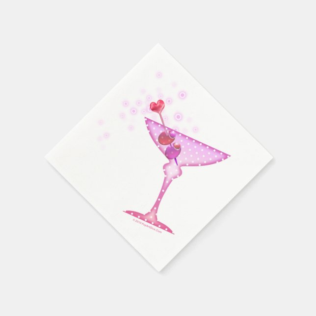 SERVIETTE EN PAPIER PAPIER COCKTAIL NAPKINS - MARTINI ROSE (Coin)