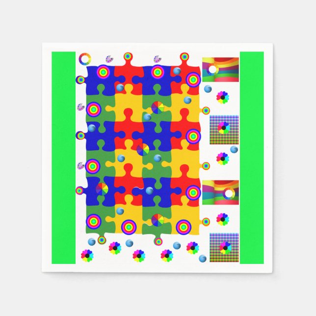 Serviette En Papier Papier coloré serviette (Devant)