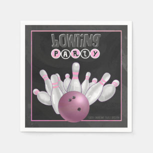 Serviette En Papier Papier Cool Pink Bowling Party