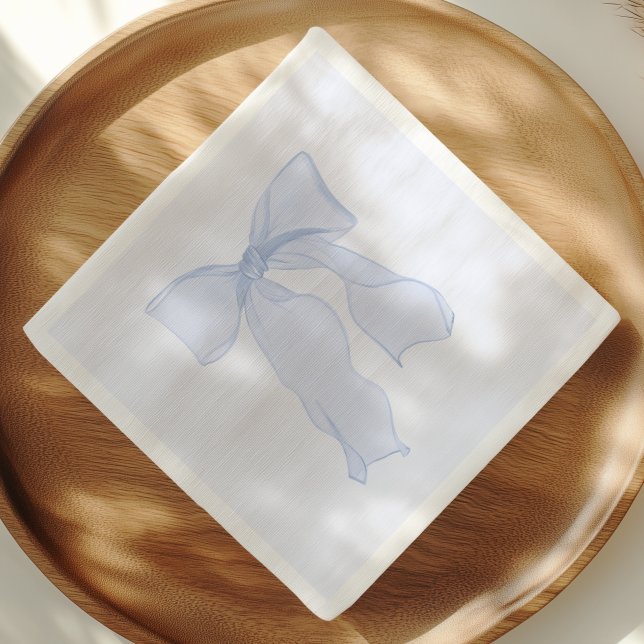 Serviette En Papier Papier Coquette à Ruban Bleu (Créateur téléchargé)