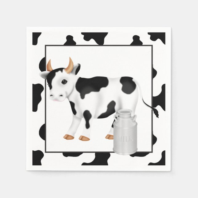 Serviette En Papier Papier Country Cow Party (Devant)