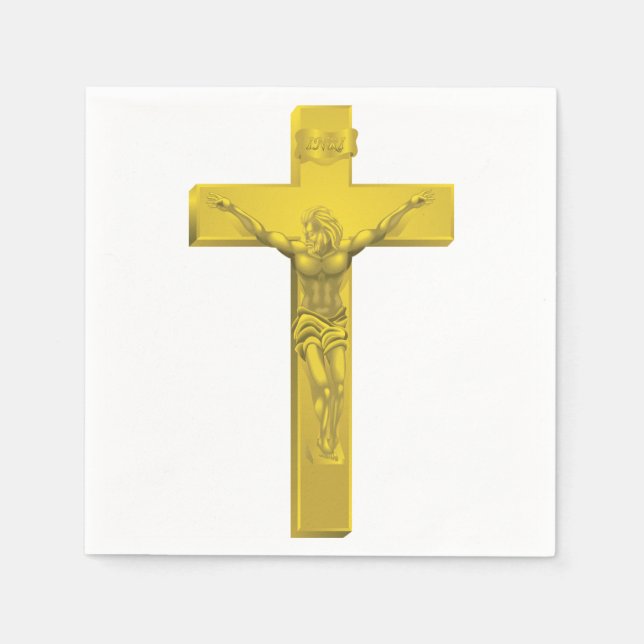 Serviette En Papier Papier Crucifix (Devant)