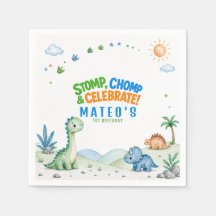 Papier d'anniversaire 1ère année Dinosaure Stomp C