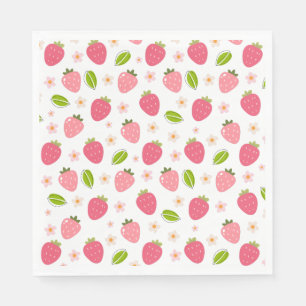 Serviette En Papier Papier d'anniversaire de fraise Napkin