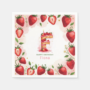 Serviette En Papier Papier d'anniversaire de fraise Napkin Lettre F gâ