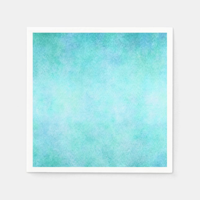 Serviette En Papier Papier d'aquarelle bleu clair Turquoise Aqua color (Devant)