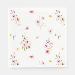 Serviette En Papier Papier d'aquarelle florale Napkin