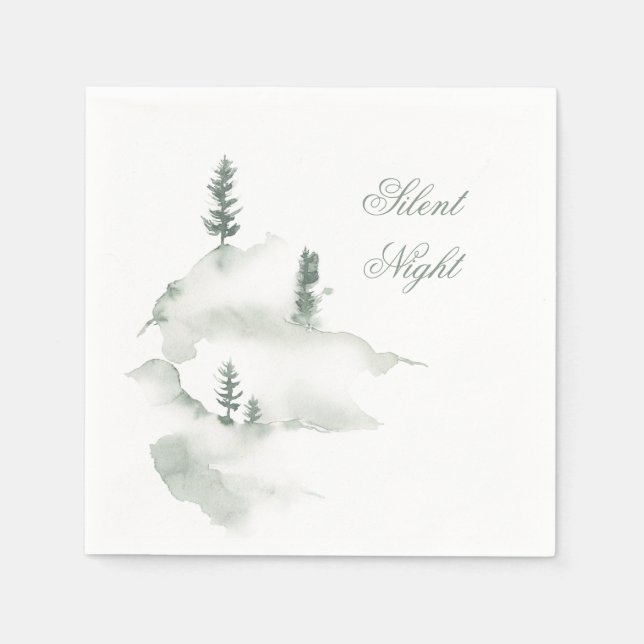 Serviette En Papier Papier d'aquarelle gris et blanc Napkin (Devant)