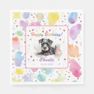 Serviette En Papier Papier d'aquarelle Schnauzer miniature