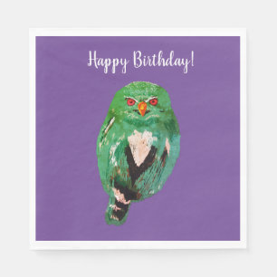 Serviette En Papier Papier d'art Chouette d'anniversaire Napkin