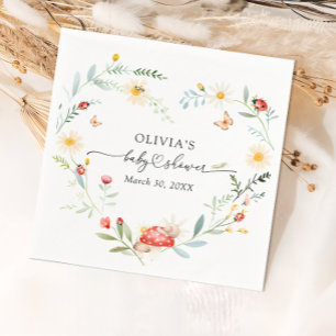 Serviette En Papier Papier de Baby shower de jardin Little Ladybug Nap