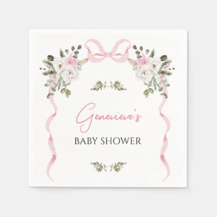 Serviette En Papier Papier de Baby shower de la Bow rose Coquette