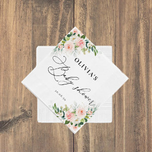 Serviette En Papier Papier de Baby shower Ethereal Blush Pink Roses