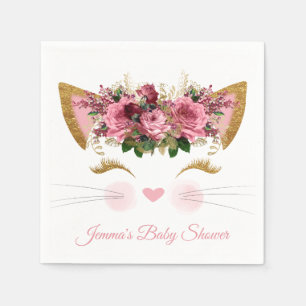 Serviette En Papier Papier de Baby shower jolie Kitty