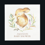 Serviette En Papier Papier de Baby shower Neutre Petit Lapin<br><div class="desc">Petit lapin lapin mignon pour un baby shower Neutre,  garçons ou filles. Objets correspondants disponibles dans notre boutique.</div>