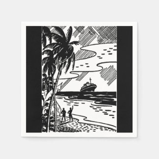 Serviette En Papier Papier de bateau de croisière rétro Napkin