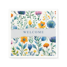 Papier de bienvenue aquarelle floral tropical colo