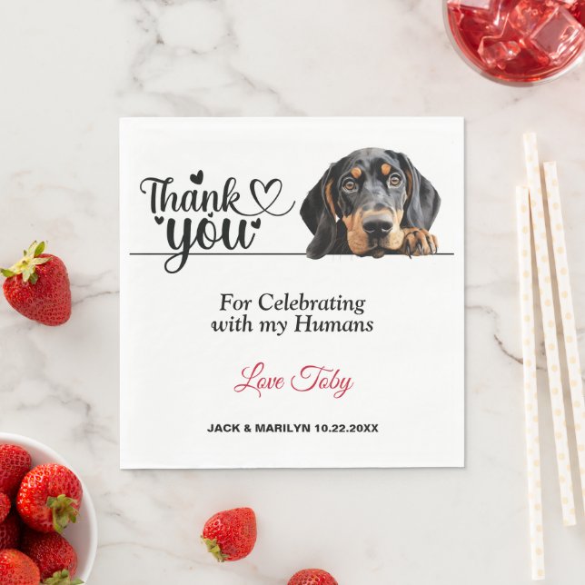 Serviette En Papier Papier de Black and Tan Coonhound (En situation)