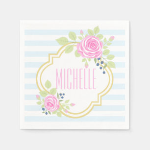 Serviette En Papier Papier de bleuet Rose