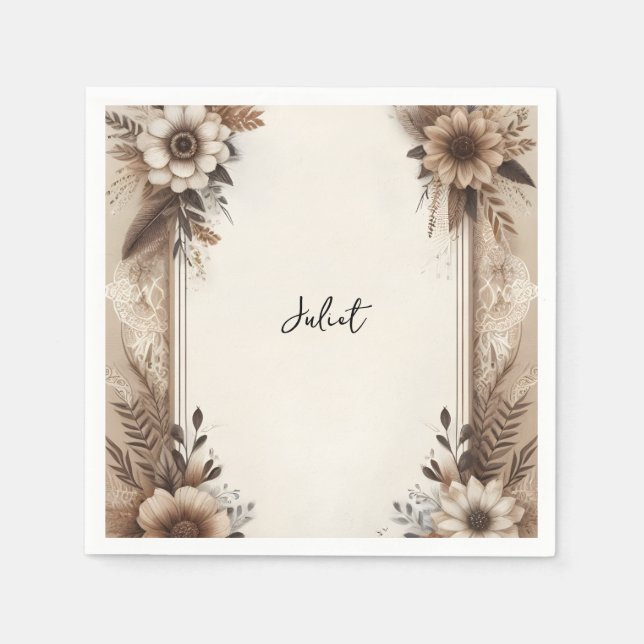 Serviette En Papier Papier de bois d'automne Papier recyclé Baby Showe (Devant)