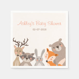 Serviette En Papier Papier de bois Napkin Animaux de forêt Ours renard