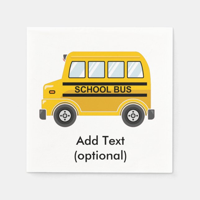 Serviette En Papier Papier de bus scolaire (Devant)