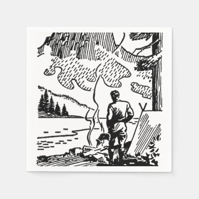 Serviette En Papier Papier de camping rétro Napkin (Devant)