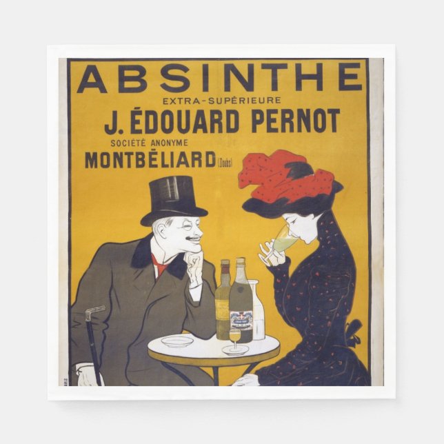 Serviette En Papier Papier de carte postale français Napkin (Devant)