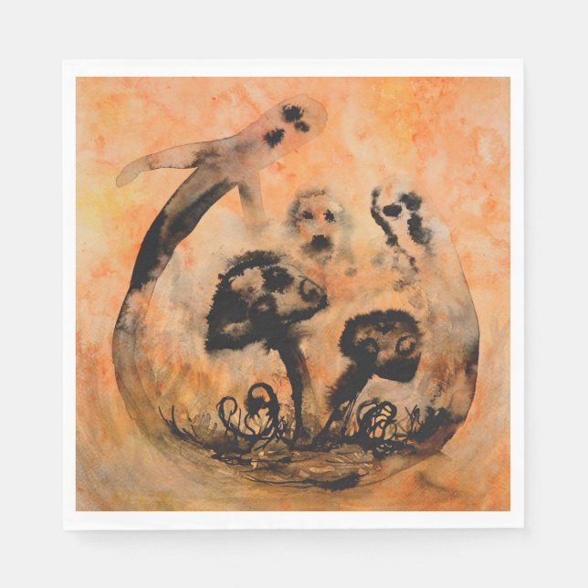 Serviette En Papier Papier de champignons fantômes (Devant)