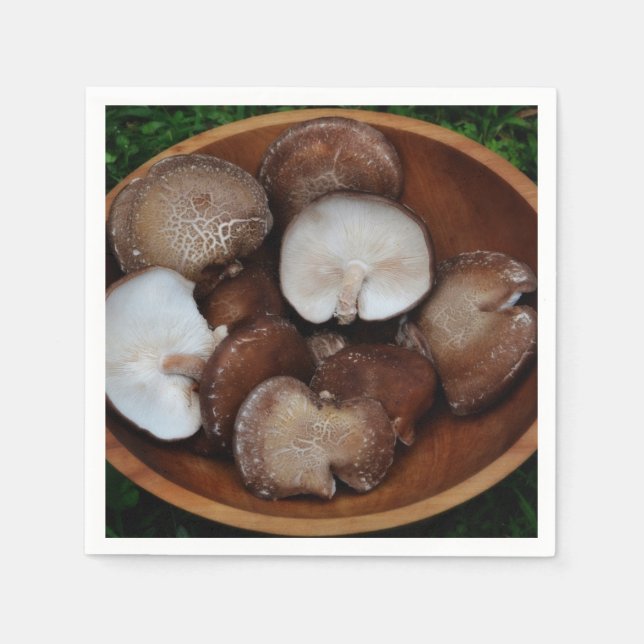 Serviette En Papier Papier de champignons Shiitake Napkin (Devant)