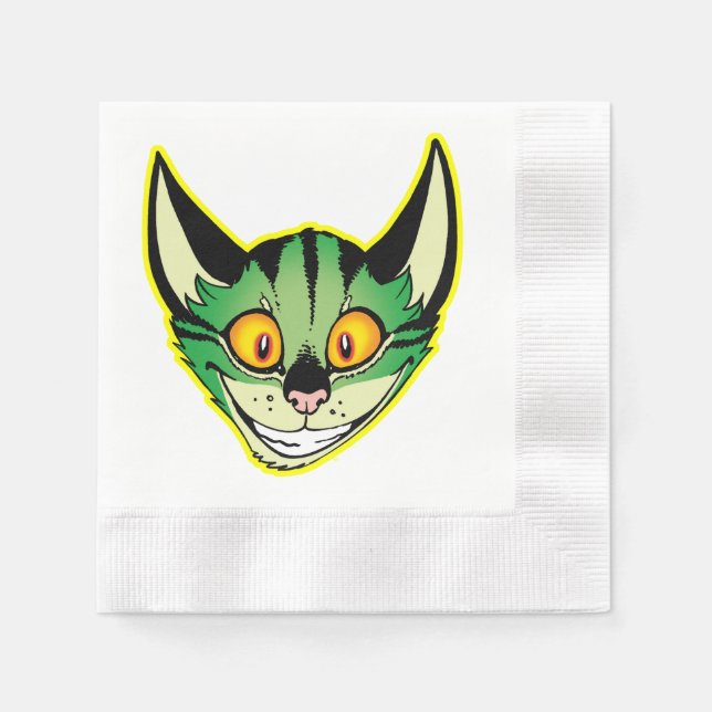 Serviette En Papier Papier de chat à cartons fluorescents (Devant)