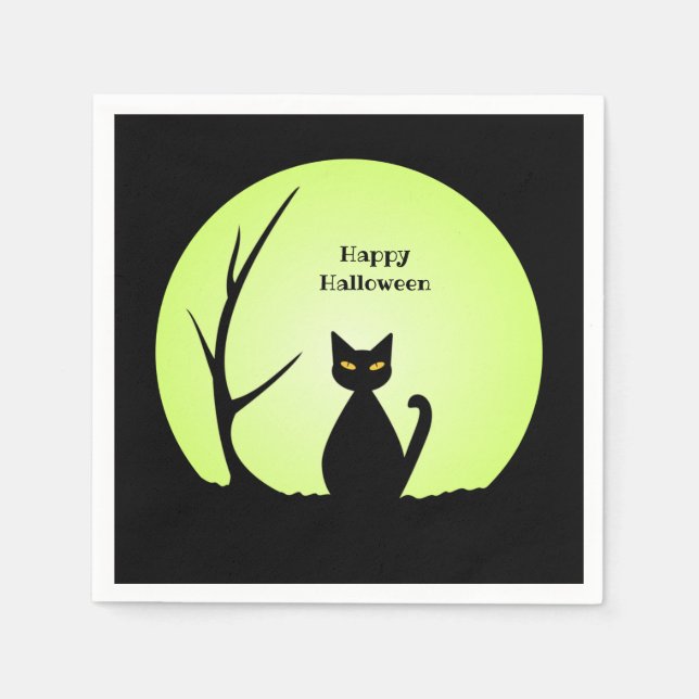 Serviette En Papier Papier de chat Horreur Napkin (Devant)