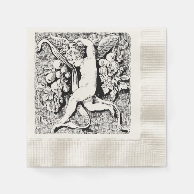 Serviette En Papier Papier de Cocktail Cherub ornemental Napkin (Devant)