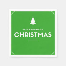 Papier de Cocktail de Noël serviettes, vert