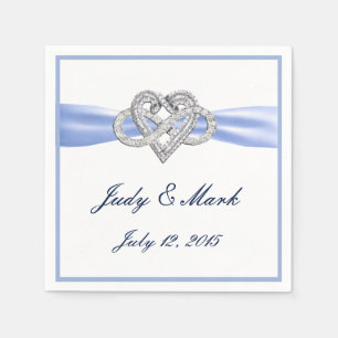 Serviette En Papier Papier de coeur bleu infini personnalisé serviette